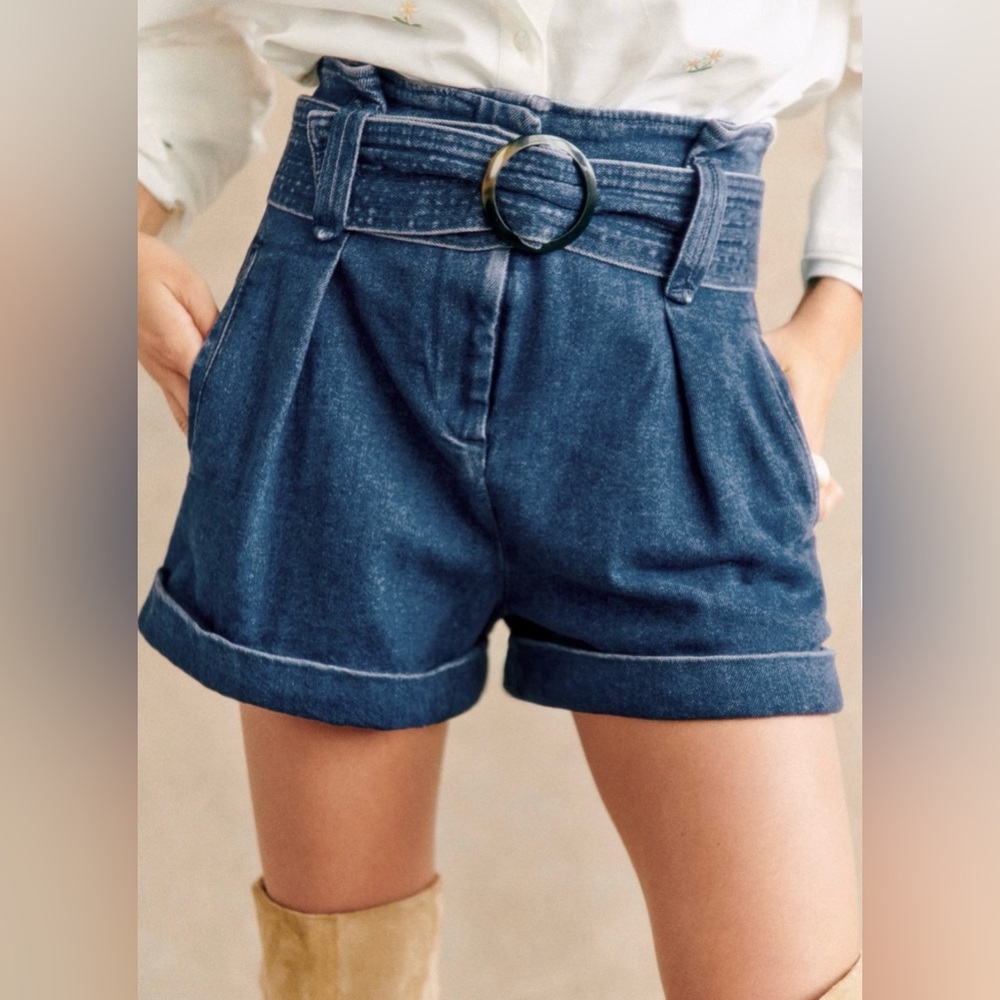 Sézane - Denim Rome Shorts - US Size 8 - Picture 1 of 6